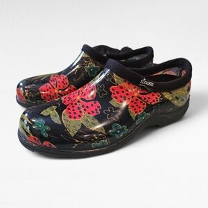 Sloggers Waterproof Garden Rain Floral Slip On Shoe for Women Size 8